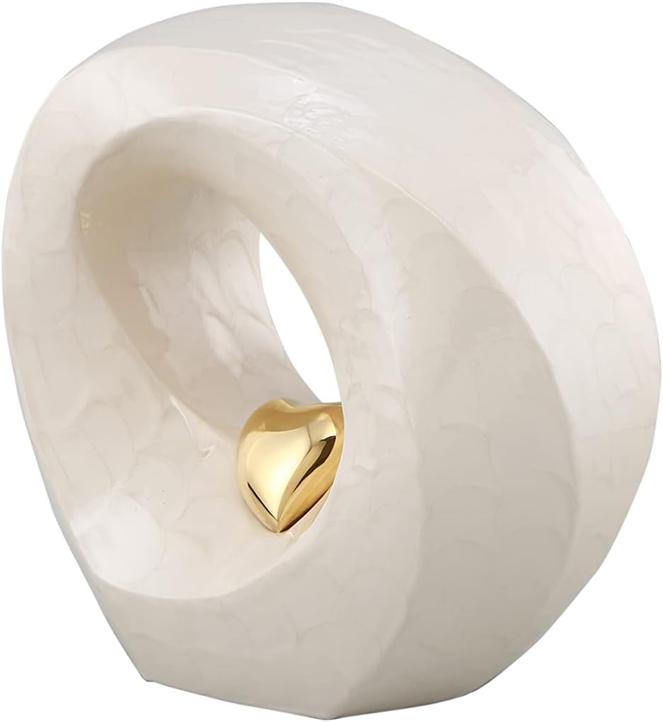 Passage of Heaven Adult Cremation Urns for Human Ashes - Decorative Urns,Urns for Human Ashes Female & Male,Urns for Ashes Men & Women,Funeral Urn (Adult Non-Customize, White Gold)