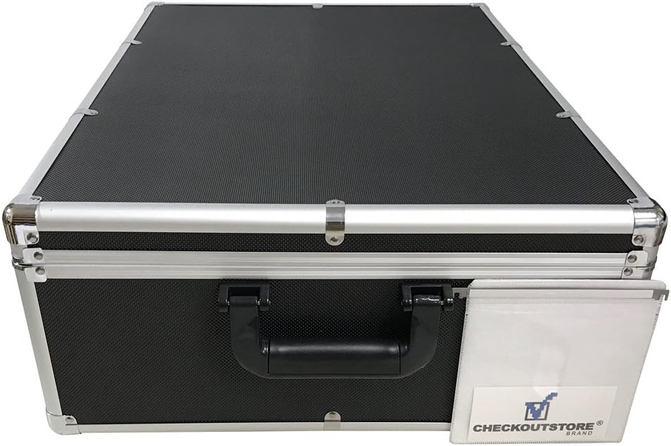 CheckOutStore (1) Aluminum CD/DVD Media Hanging Sleeves Storage Box (Black/Holds 1000 Discs)