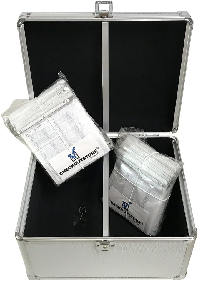 CheckOutStore (1) Aluminum CD/DVD Media Hanging Sleeves Storage Box (Black/Holds 300 Discs)