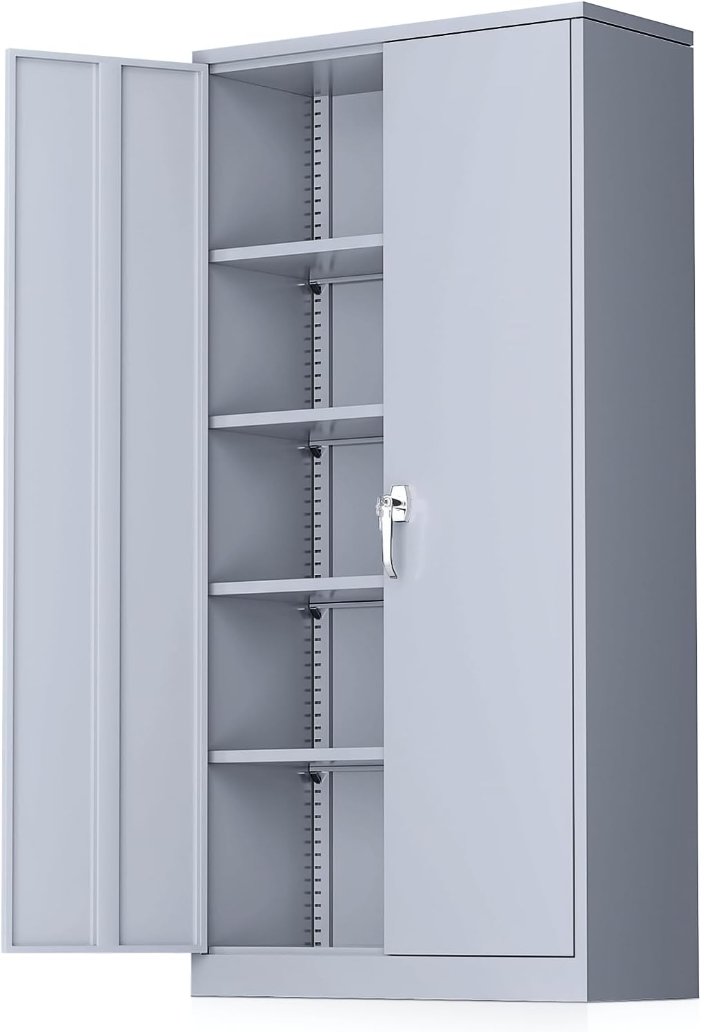 Greenvelly Metal Storage Cabinet with Lock, 72” Black Garage Storage Cabinet with Doors and Shelves, Tall Lockable File &Tool Cabinet for Home Office, Metal Classroom Cabinet Basement