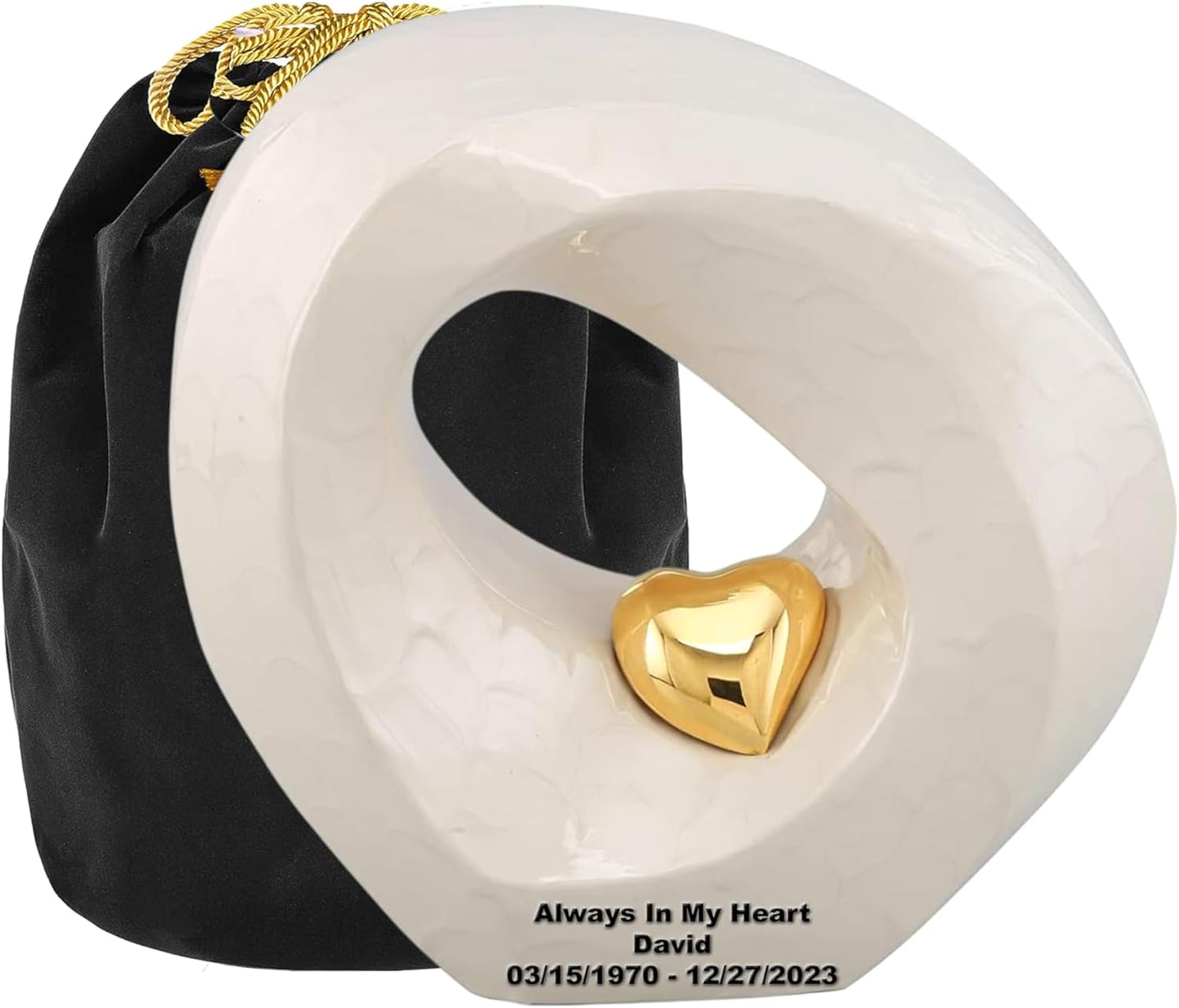 Passage of Heaven Adult Cremation Urns for Human Ashes - Decorative Urns,Urns for Human Ashes Female & Male,Urns for Ashes Men & Women,Funeral Urn (Adult Non-Customize, White Gold)
