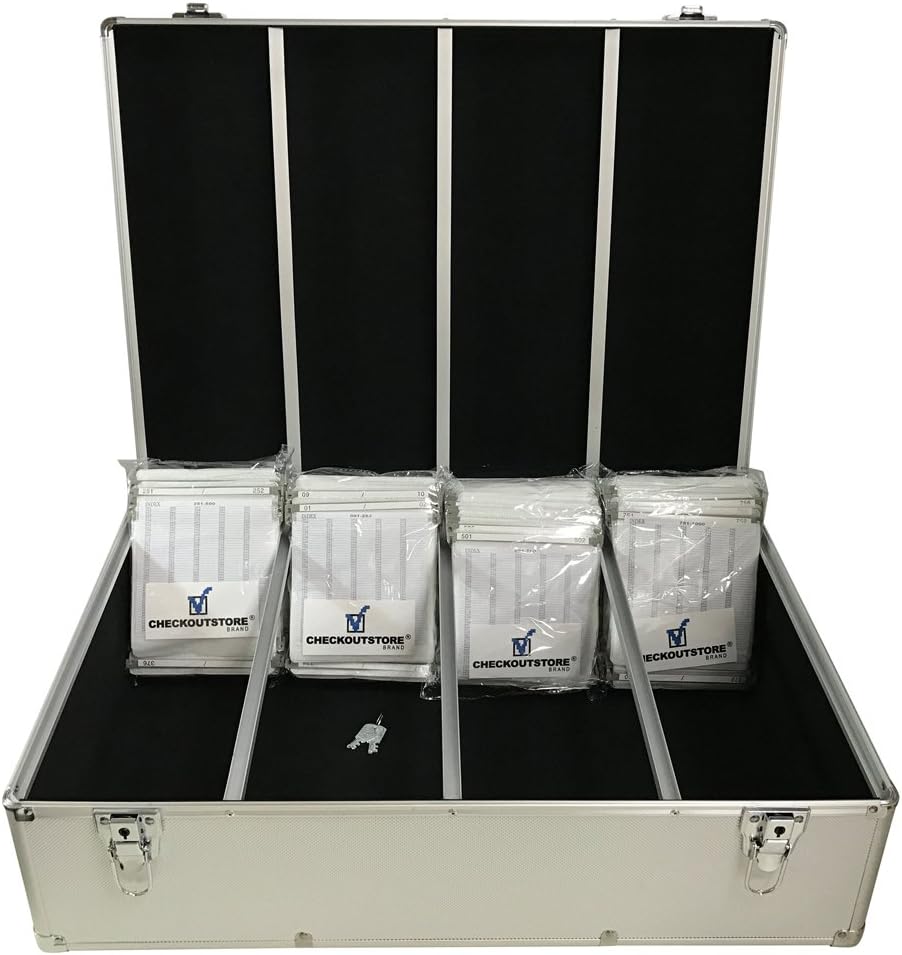 CheckOutStore (1) Aluminum CD/DVD Media Hanging Sleeves Storage Box (Black/Holds 1000 Discs)