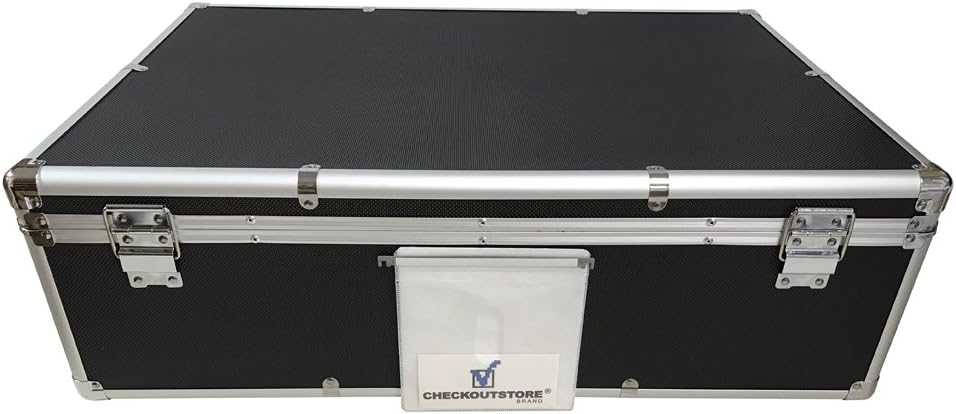 CheckOutStore (1) Aluminum CD/DVD Media Hanging Sleeves Storage Box (Black/Holds 1000 Discs)
