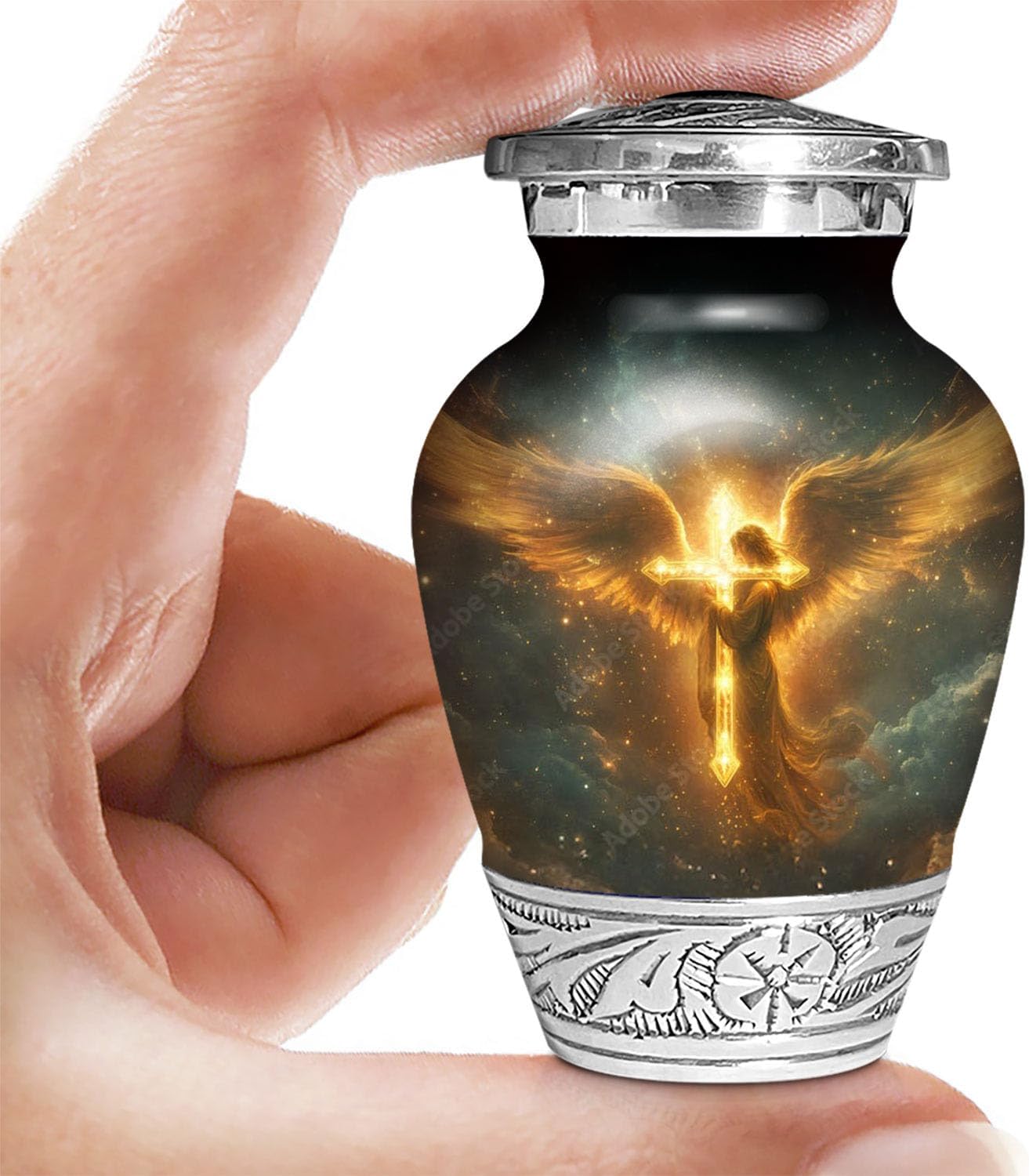 Deer Forest Urn for Human Ashes | Large Handcrafted Funeral Memorial | Decorative Cremation Urn for Women and Men