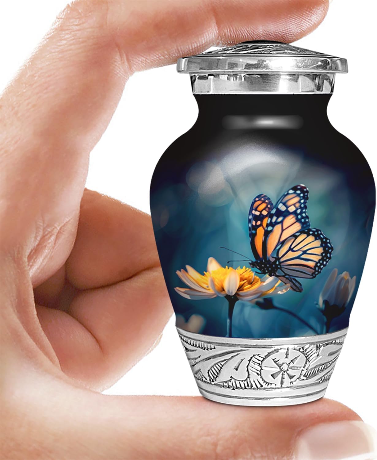 Deer Forest Urn for Human Ashes | Large Handcrafted Funeral Memorial | Decorative Cremation Urn for Women and Men