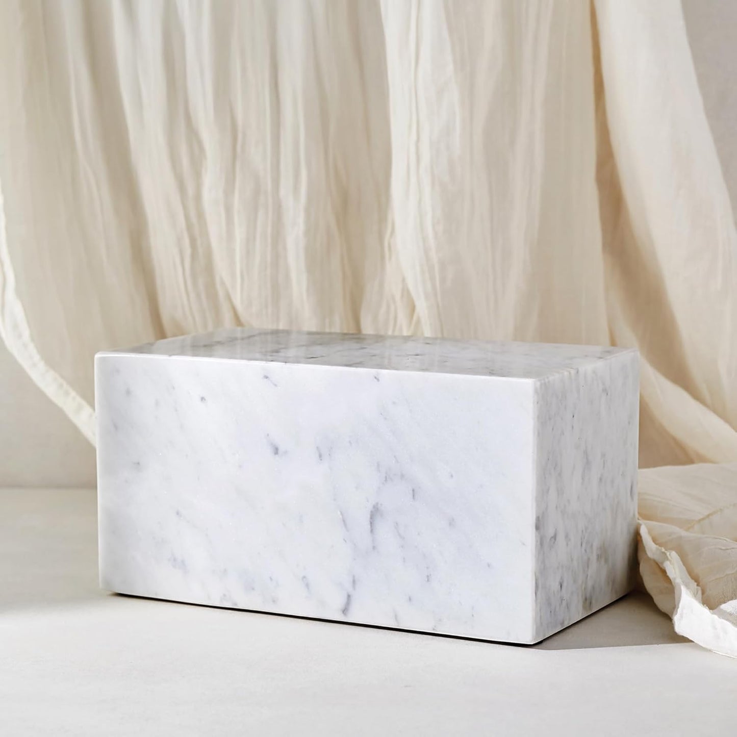 AspenStudio Carrara Marble Real Urn Genuine Marble Urn for Human Adult Cremation Ashes Decorative urn