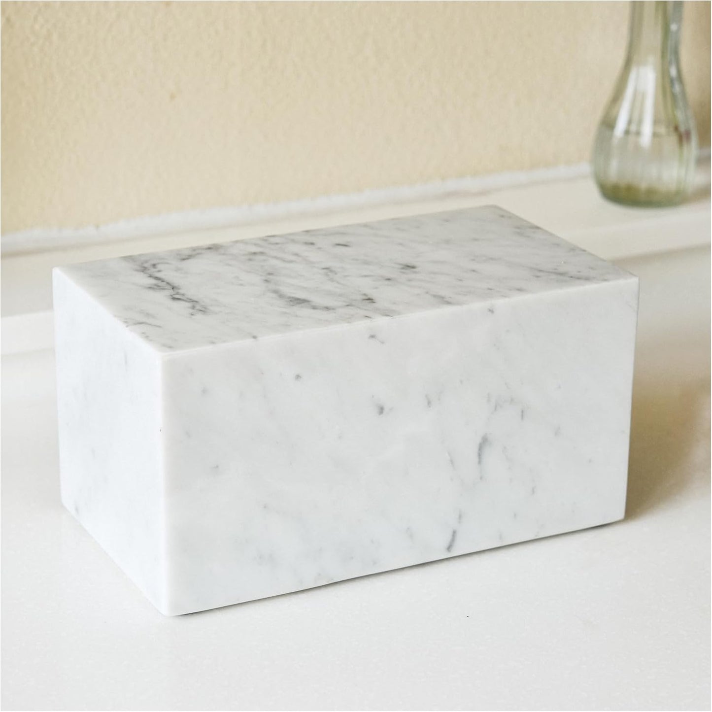 AspenStudio Carrara Marble Real Urn Genuine Marble Urn for Human Adult Cremation Ashes Decorative urn