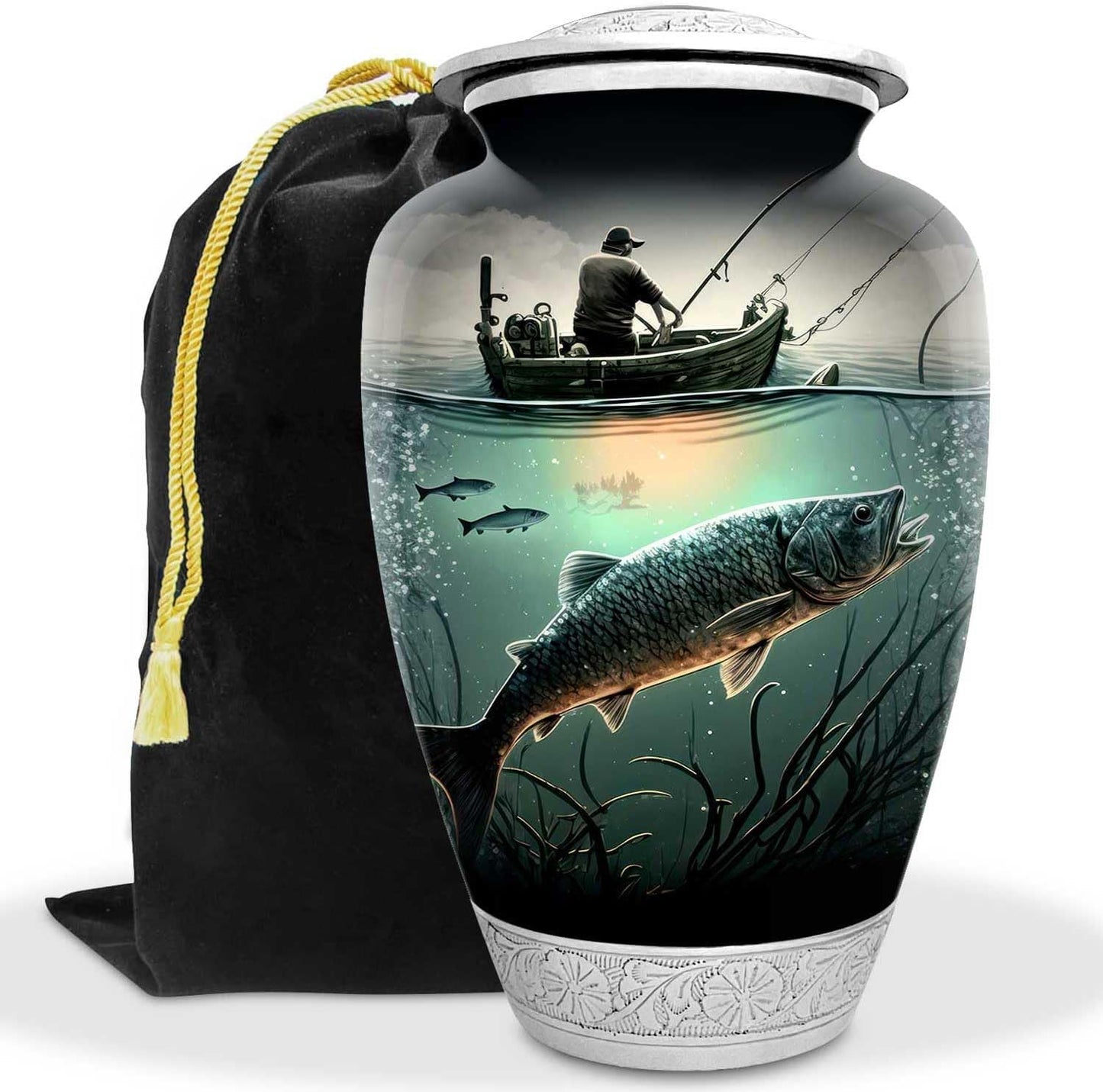 Deer Forest Urn for Human Ashes | Large Handcrafted Funeral Memorial | Decorative Cremation Urn for Women and Men