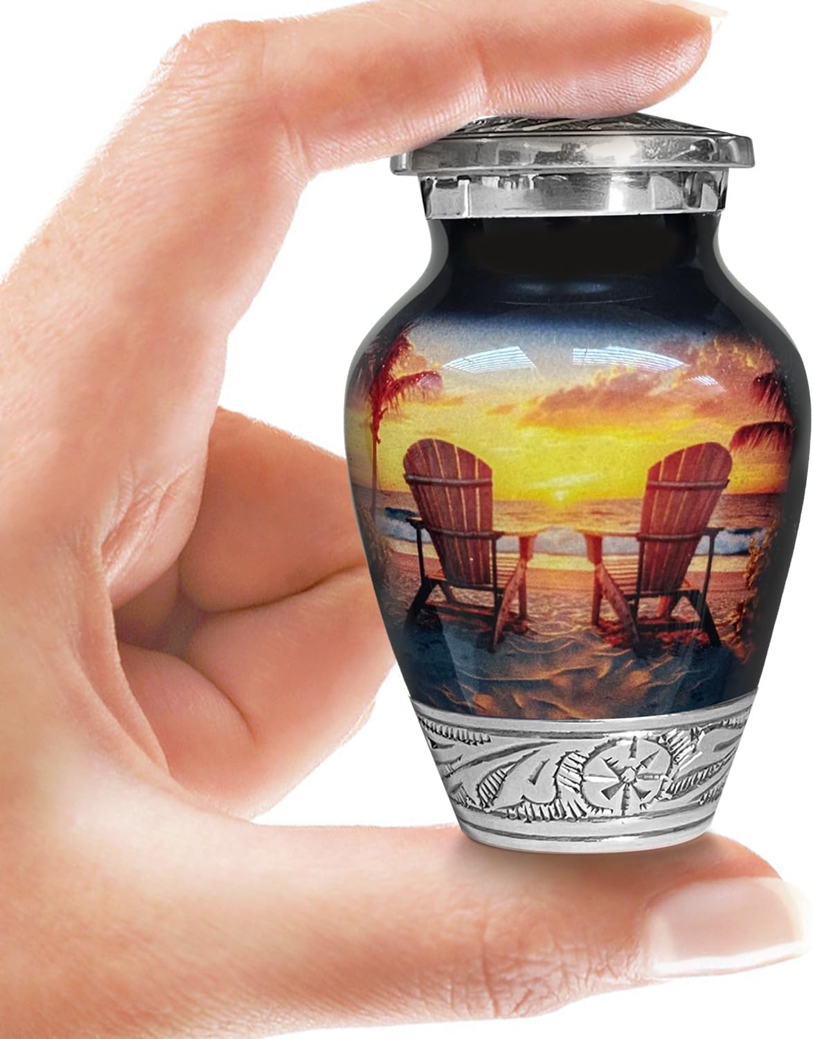 Deer Forest Urn for Human Ashes | Large Handcrafted Funeral Memorial | Decorative Cremation Urn for Women and Men