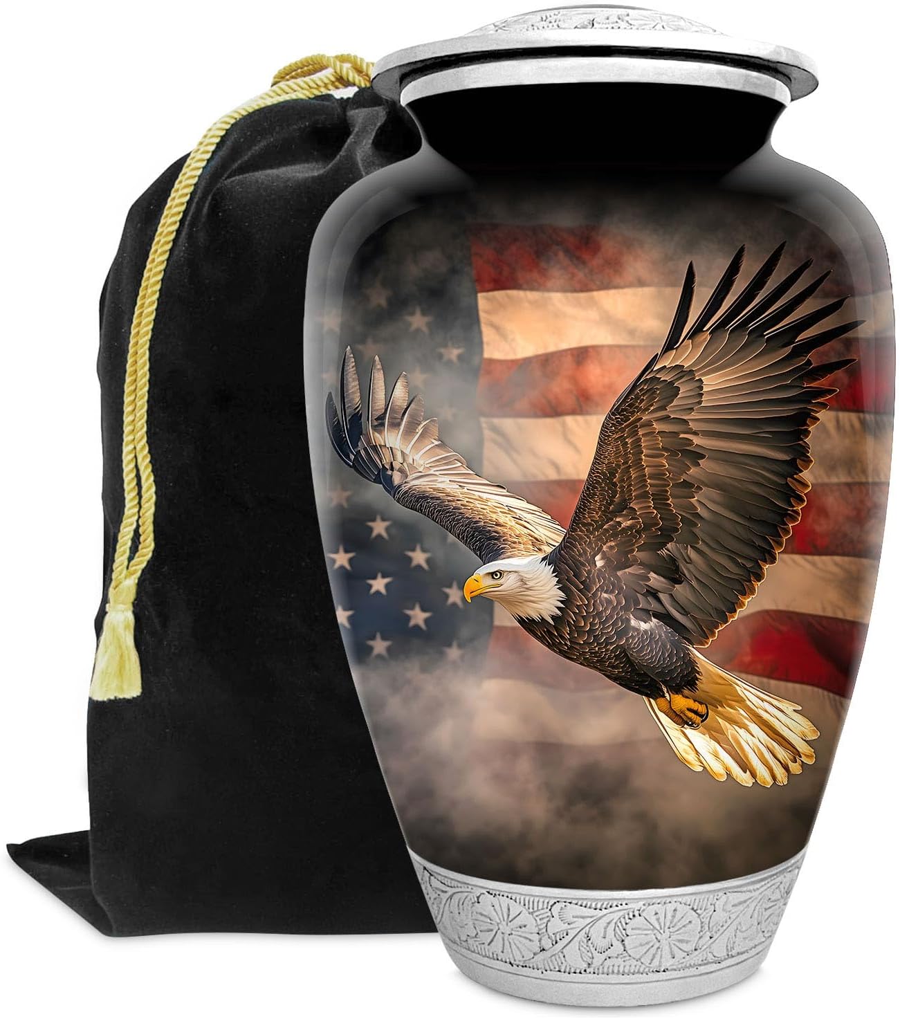 Deer Forest Urn for Human Ashes | Large Handcrafted Funeral Memorial | Decorative Cremation Urn for Women and Men