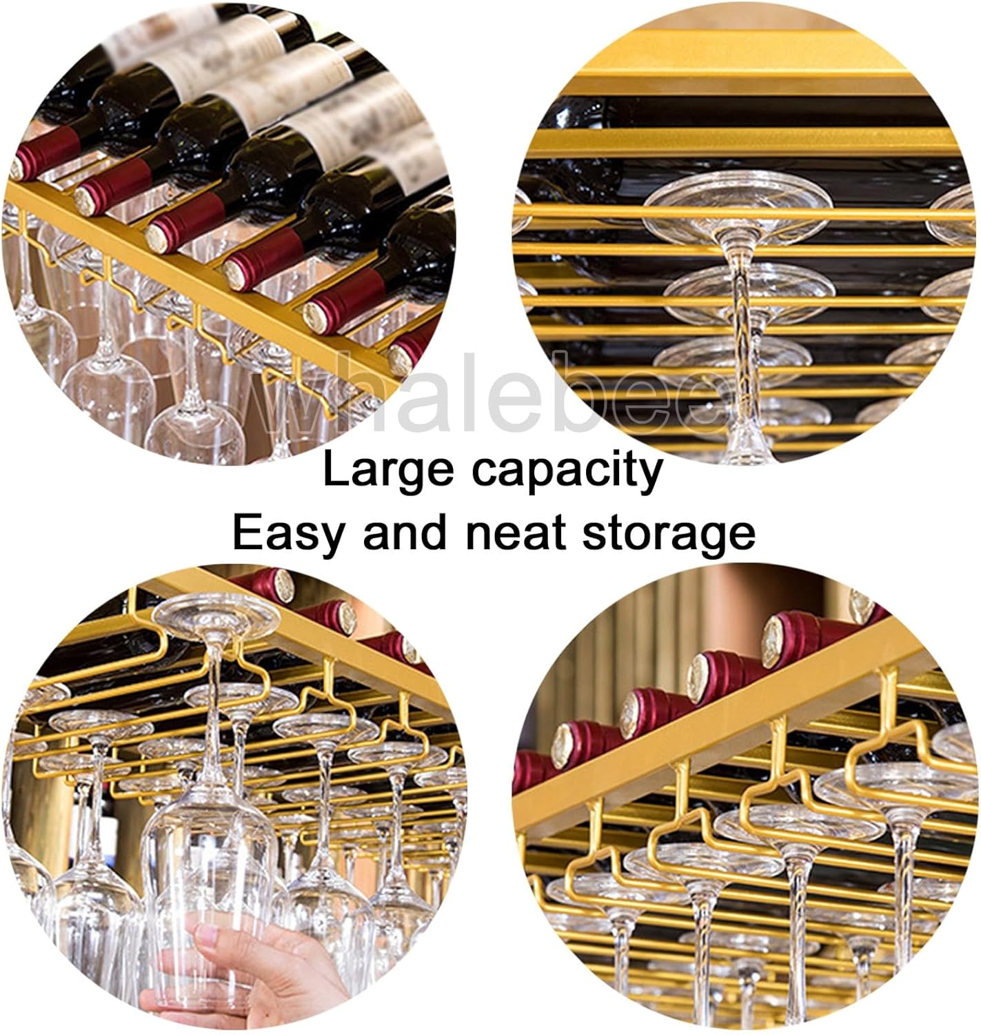 Wine Stemware Holder Metal Wine Glasses Hanger 24" ~ 79" Hanging Wine Glass Rack, Ceiling Bottle Racks Adjustable Height Space Saving Wine Glass - Wine Bottle Display Rack