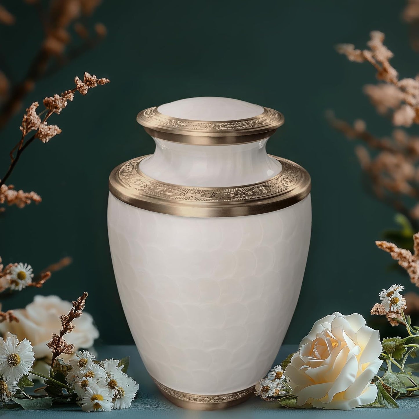 Cremation Urn for Human Ashes – Adult Brass Urn for Men or Women up to 200lbs – Handcrafted Memorial Burial Container – Suitable for Funeral or Display