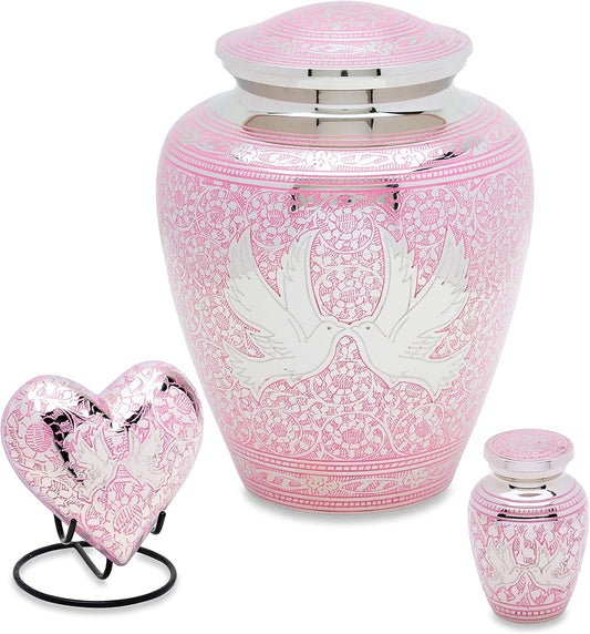 Pink Loving Dove Set Decorative-urns