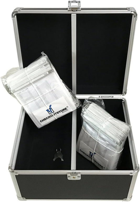 CheckOutStore (1) Aluminum CD/DVD Media Hanging Sleeves Storage Box (Black/Holds 300 Discs)