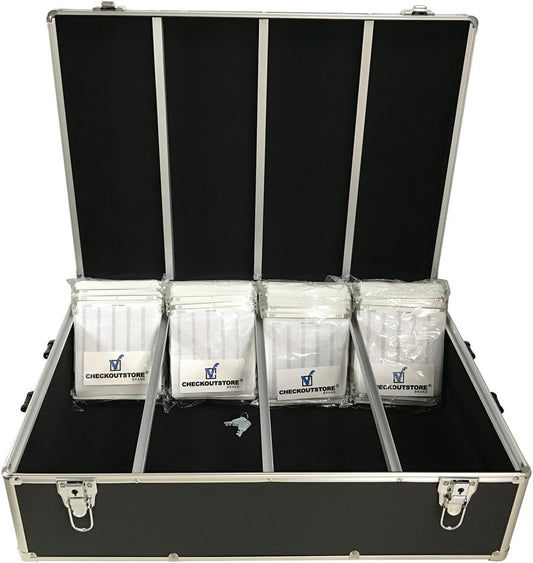 CheckOutStore (1) Aluminum CD/DVD Media Hanging Sleeves Storage Box (Black/Holds 1000 Discs)